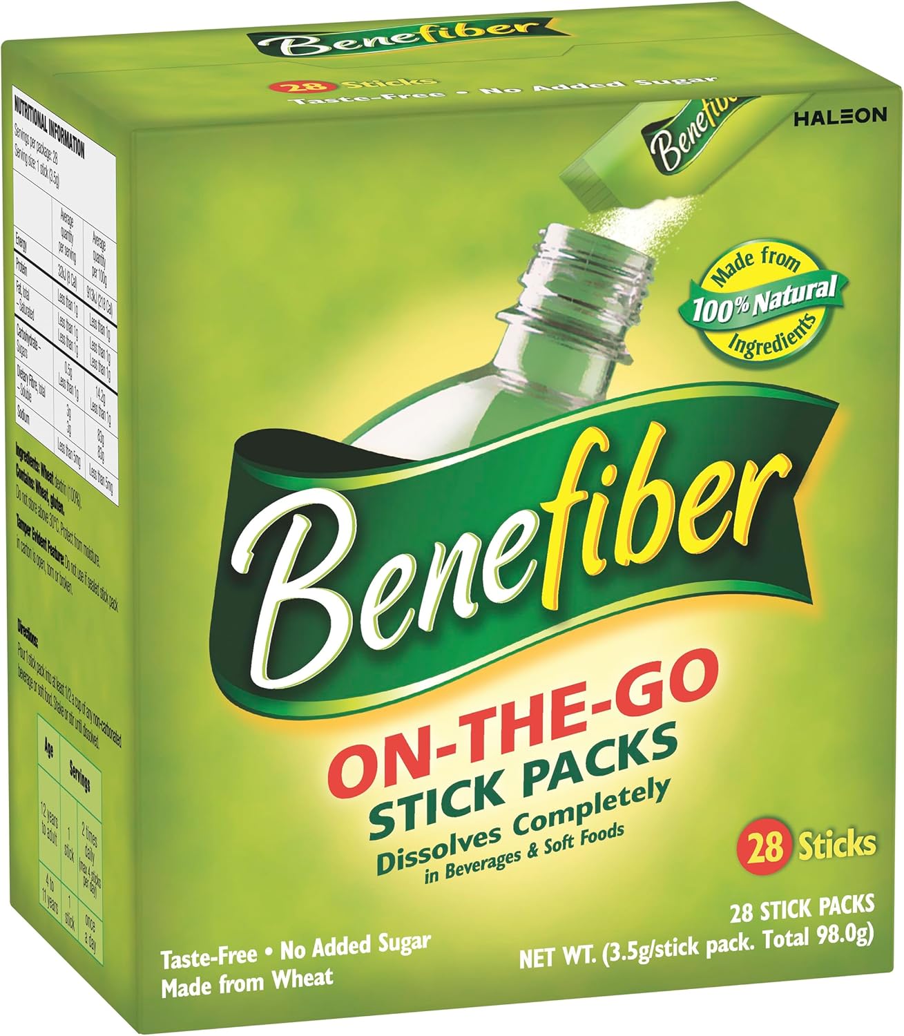 Benefiber Natural Fibre Supplement On-The-Go Stick 28 Pack