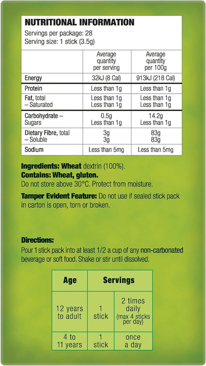 Benefiber Natural Fibre Supplement On-The-Go Stick 28 Pack